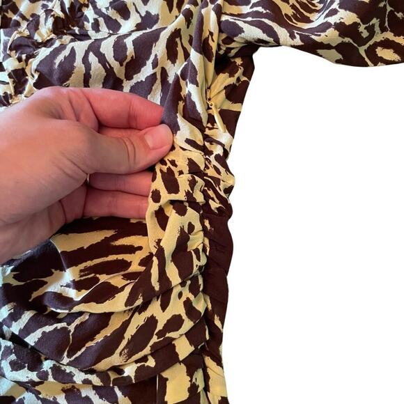 A.L.C. Marcie Silk Ruched Long Sleeve Mini Dress Size 6 752J - Picture 11 of 15